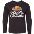 thumbnail image 3 of Inktastic Holly Dolly Christmas Cowboy Hat Festive Long Sleeve Youth T-Shirt, 3 of 5