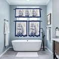 thumbnail image 3 of Nautical Sailboat Kitchen Curtains Sets for Windows 24 Inch Length, Navy Blue Ocean Seagull Waves Ship Rod Pocket Window Treatments Tier Curtains and Valances Set for Bedroom/Bathroom, 3 of 8