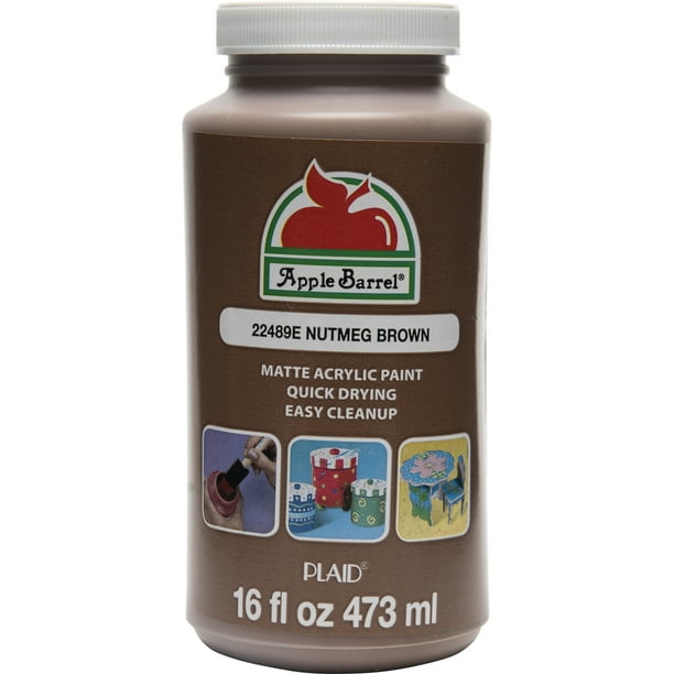 Apple Barrel 22489E Acrylic Craft Paint, Matte Finish, Nutmeg Brown, 16