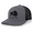 Charcoal/Black, variant on Mens Sharp Walleye Fish Embroidered Mesh Back Trucker Hat-Heather Grey/White
