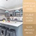 thumbnail image 3 of Kira Home Silas 12" Retro Modern Pendant Light + Aqua Blue Metal Shade, Adjustable Hanging Height, Brushed Nickel Finish, 3 of 7