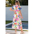 thumbnail image 3 of FOLUNSI Robe Maxi à Fleurs : Manches Chic Ricrac, Élégance au Charme Boutonné, 3 of 8