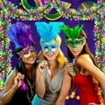 thumbnail image 5 of Mardi Gras Decorations 6.5 Feet Mardi Gras Tinsel Garland Decoration Green Purple and Gold Metallic Foil Decorations Festooning Garland for Mardi Gras Party Carnival Indoor Outdoor Party Supplies, 5 of 9