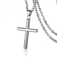 thumbnail image 1 of Collar de cruz de Acero inoxidable CHAO con colgante de oración, 1 of 5