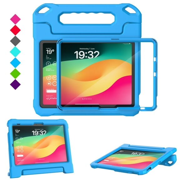 Kids Case for iPad A16 11th Generation 2025/iPad 10th Generation 2022 with Pencil Holder, iPad 11/10 Case Shockproof Lightweight Cover Built-in Screen Protector with Stand Convertible Handle