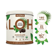 ALOHA Plant Based Protein Powder, Chocolate, 18g Protein, 1.2lb, 19oz