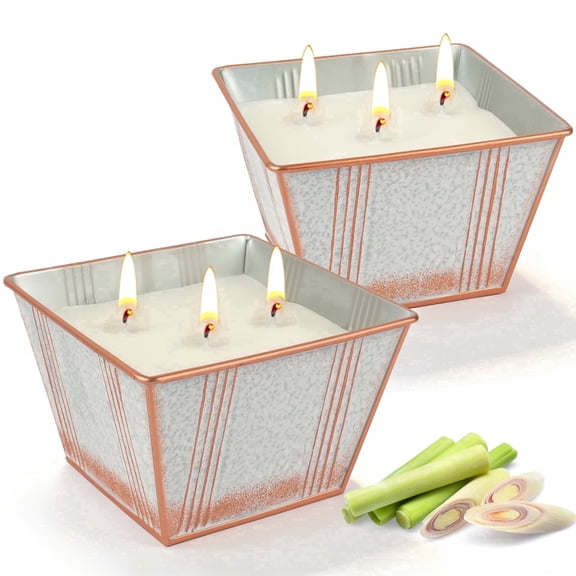 Giphtpoeet Citronella Candles Outdoor 28oz 3 Wick Lemongrass Citronella Candles Set Soy Wax Long Burning for Patio Garden Camping