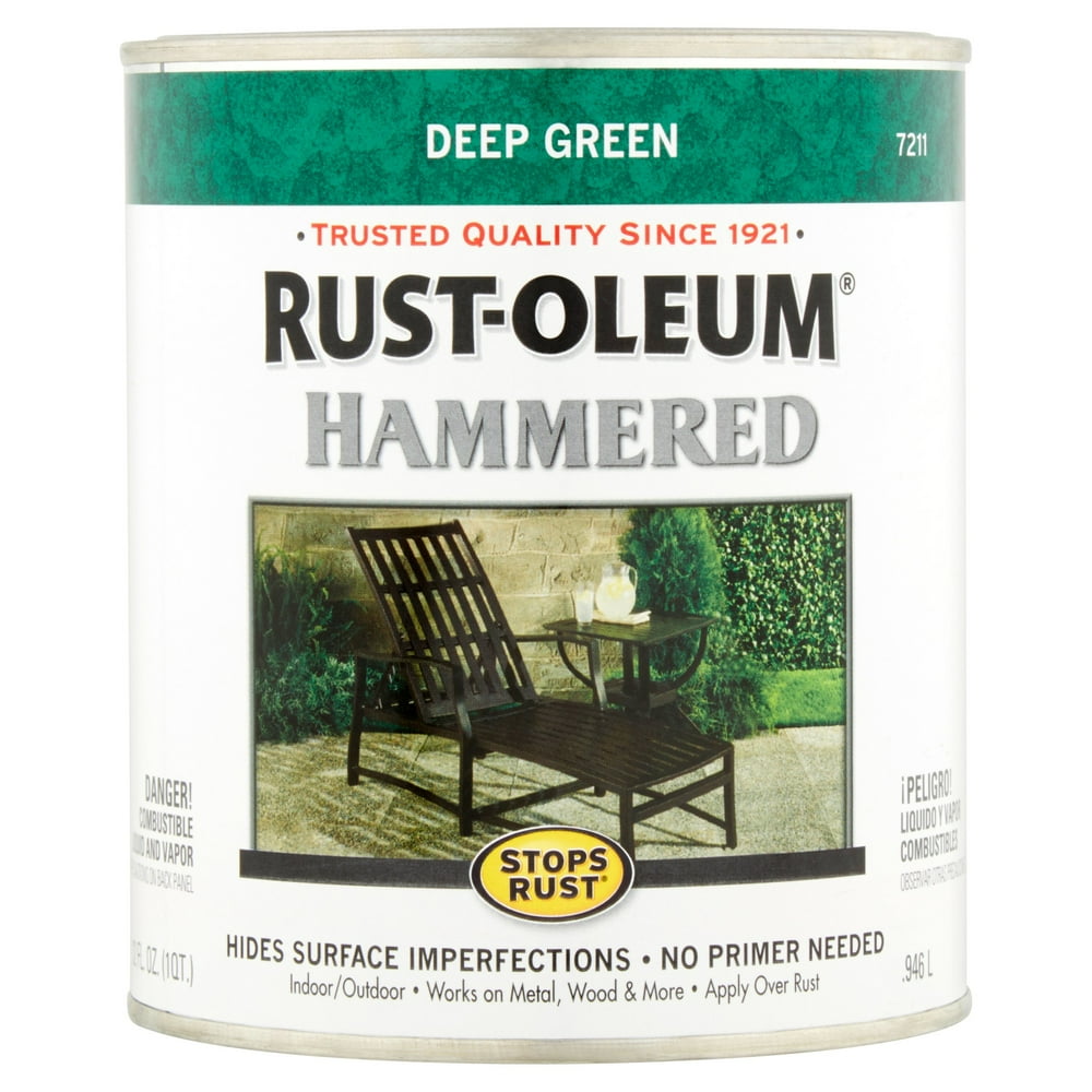 RustOleum Stops Rust Deep Green Hammered Paint, 32 fl oz