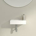 thumbnail image 3 of 14.5x7 Inch Porcelain White Bathroom Ceramic Sink Rectangular Wall Mount Small Sink, Right Pre-Drilled Faucet Hole, 3 of 7