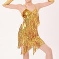 thumbnail image 2 of Sgkm Girls Dresses Vintage Sequins Fringe Party Dress with Gloves Latin Dance Girls Clothes Performance Costume, 2 of 7