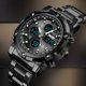 thumbnail image 3 of Reloj de moda, moderno, multifuncional, con tres zonas horarias, esfera grande, para hombres de negocios, reloj electrónico con correa de acero, 3 of 5