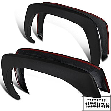 Hd Fender - Spec-D Tuning FDF-SIV99BK Silverado Sierra 1500/2500/3500 HD Wheel Fender Flares Kit 4PC Black