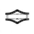 thumbnail image 2 of Black Diamond Chevron Solitaire Enhancer Ring in 14K White Gold Finish - Curved Wedding Band Ring For Women - Valentines Day Ring For Her, 2 of 2