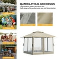 thumbnail image 6 of Dextrus Patio Gazebo 12x12ft Double Roof Pop Up Gazebo, Outdoor Portable Canopy Instant Tent with Netting for Lawn, Garden, Backyard and Deck, Beige, 6 of 6