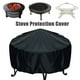 thumbnail image 3 of Protector de barbacoa impermeable Sharpla Cubierta de fosa de fuego redondo negro, 3 of 8