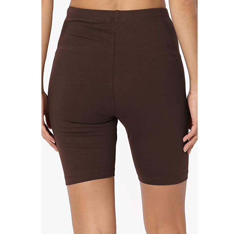 Women's Cotton-Spandex Biker Shorts - Mid Thigh Bermuda Yoga Leggings For Activewear