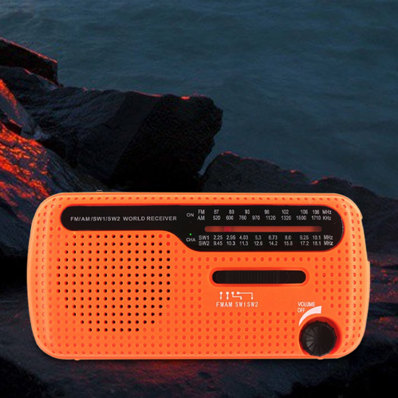 PURCOLT AM/FM/SW Radio, Solar Hand Crank Portable Survival Emergency