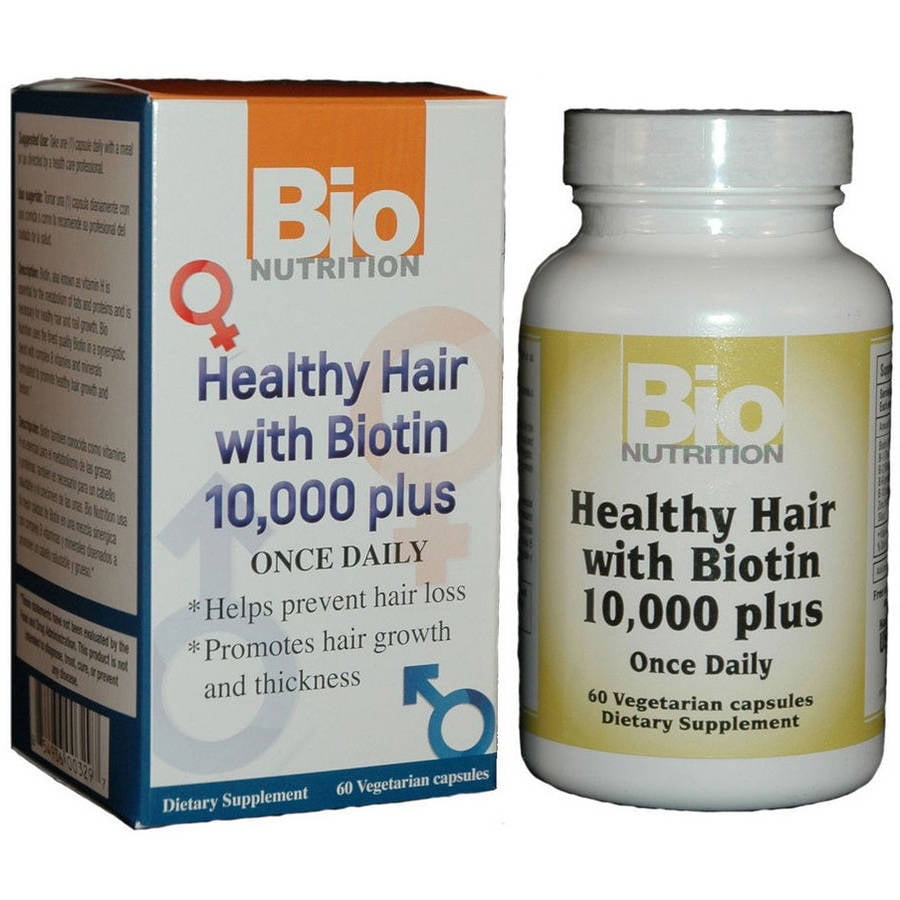 Bio Nutrition Inc Healthy Hair with Biotin, Vegetarian Capsules, 60 CT -  