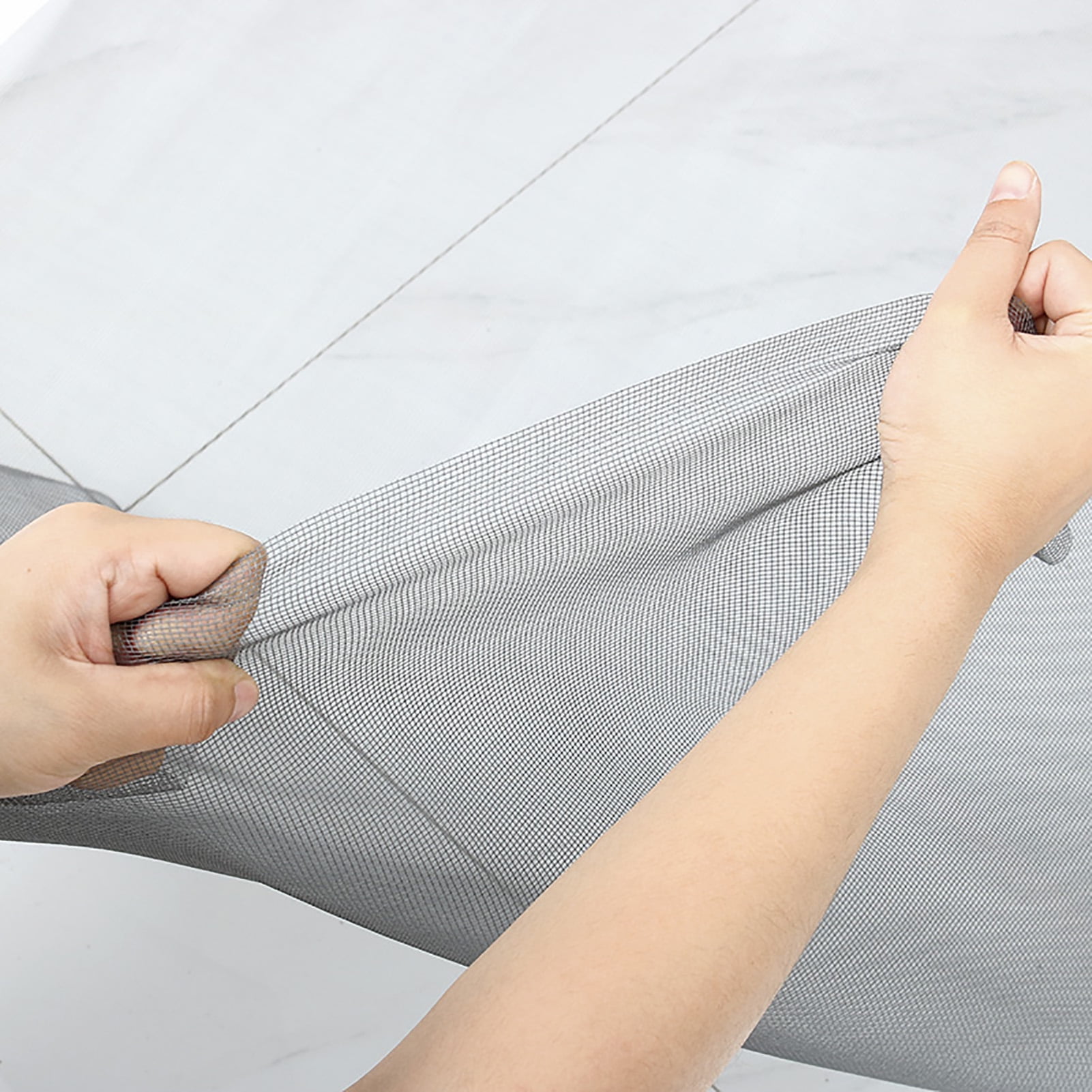 leaveforme Window Screen Replacement, 31.50" x 47.24" Durable Windows Door Fiberglass Screen Mesh DIY Adjustable Screen Replacement for Patio Entry Porch Screen Mesh Curtain Net Grey