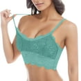 thumbnail image 5 of GEWSEY Women Lace Bra Sexy Seamless Breathable Comfortable Bralettes Wireless Bralette Strappy Padded Bandeau Bra Crop Top (Mint Green, XL), 5 of 5