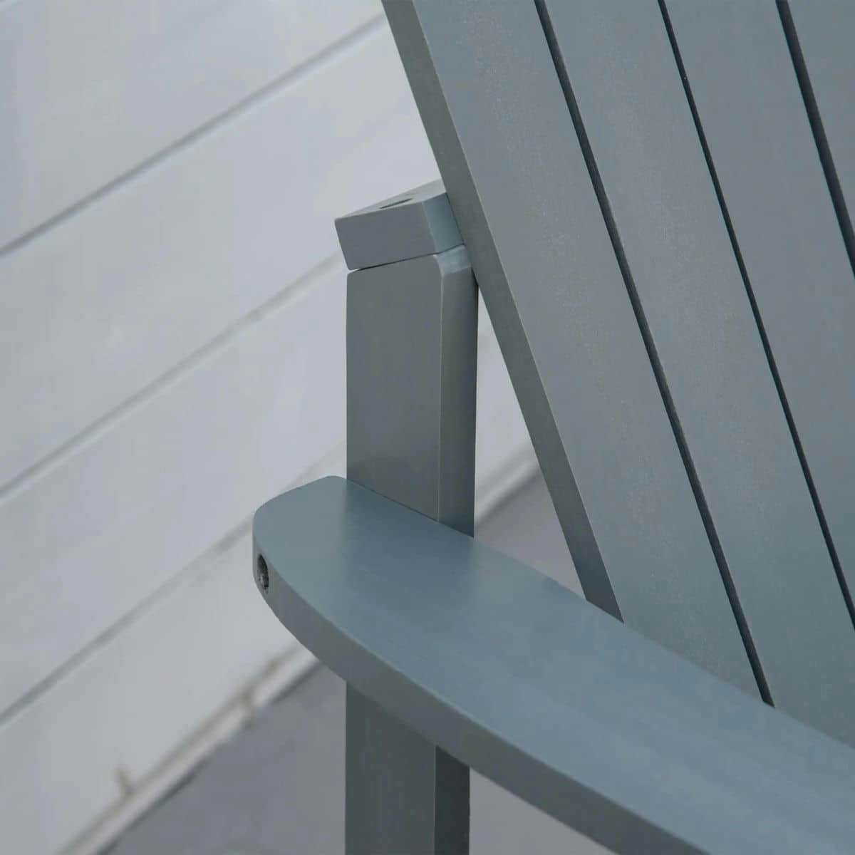 YYAo Patio Chairs, Patio Adirondack Chairs,Oversized Adirondack Chair, Outdoor Fire Pit and Porch Seating, Classic Log Lounge w/ Built-in Cupholder, Dark Gray