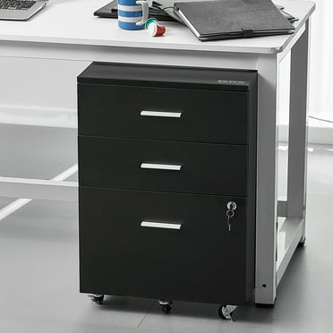 Ktaxon 2-Drawer Rolling Wood File Cabinet with Lock, Portable Vertical ...