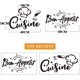 thumbnail image 2 of 2 juegos de pegatinas de pared autoadhesivas con texto en francés, cocina y cita de "Bon Appetit", decoración para el comedor del restaurante, calcomanía para el hogar, pintura para la pared, cama, 2 of 5