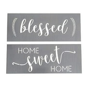Blessed Stencil and Home Sweet Home Stencil - Modern Word Stencils for Making a DIY Sign + DIY Wall Decor - Set of 2 Reusable Sign Stencils For Painting on Wood +More - Script Stencil + Quote Stencils