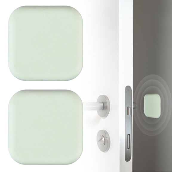 Door Knob Wall Protectors, Square Silicone Door Stoppers for Wall & Furniture, Adhesive Quiet & Shock-Absorbent Guard Stoppers, Thick Door Handle Stopper, 2 Pcs, 1.77x1.77"