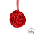 thumbnail image 3 of Vickerman 6" Artificial Red Rose Ball, Pack of 2, 3 of 3