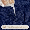 thumbnail image 5 of Bathroom Rugs Sets 3 Piece Chenille Bath Rug Non-Slip Bath Mats with Soft Plush PVC Backing Water Absorbent Carpet 1'' Quick Dry Microfiber Toilet Mat, Navy Blue, 5 of 7