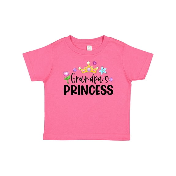 Inktastic Grandpa's Princess Crown and Flowers Girls Baby T-Shirt
