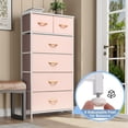 thumbnail image 6 of Vertical Dresser Storage Tower - Sturdy Steel Frame, Wood Top, Easy Pull Fabric Bins, Wood Handles - Organizer Unit for Bedroom, Entryway, Closets - 6 Drawers (Pink), 6 of 8