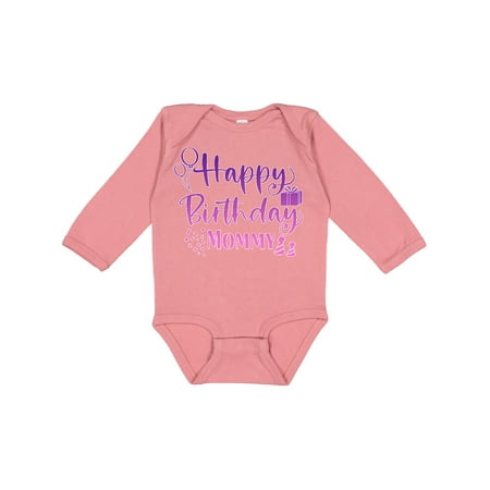 

Inktastic Purple Happy Birthday Mommy Gift Baby Boy or Baby Girl Long Sleeve Bodysuit