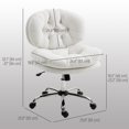 thumbnail image 3 of HOMCOM Armless Office Chair Desk Chair with Wide Thick Padded Seat, White, 3 of 10