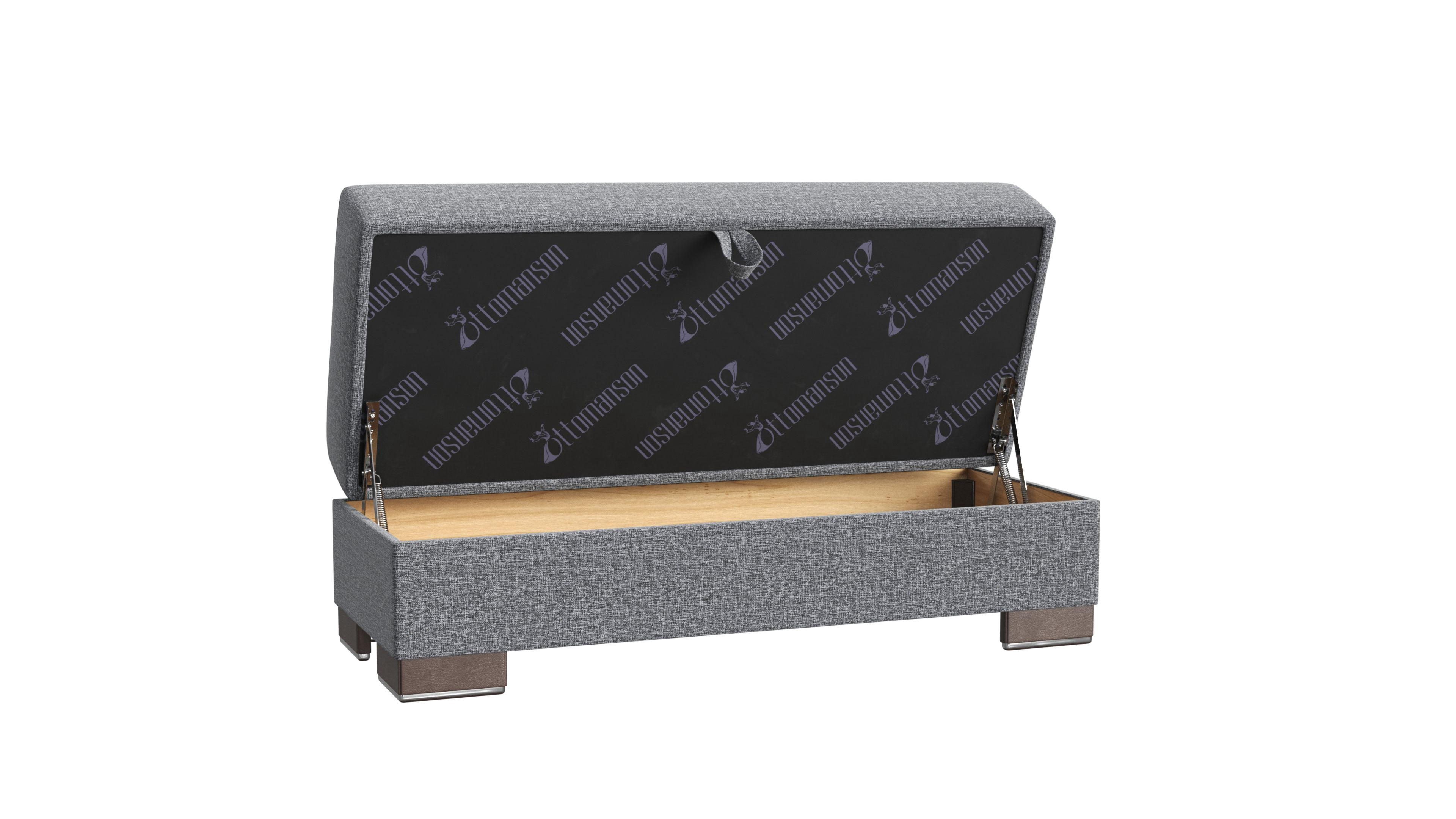 Ottomanson Origins X Upholstered Storage Ottoman, Gray