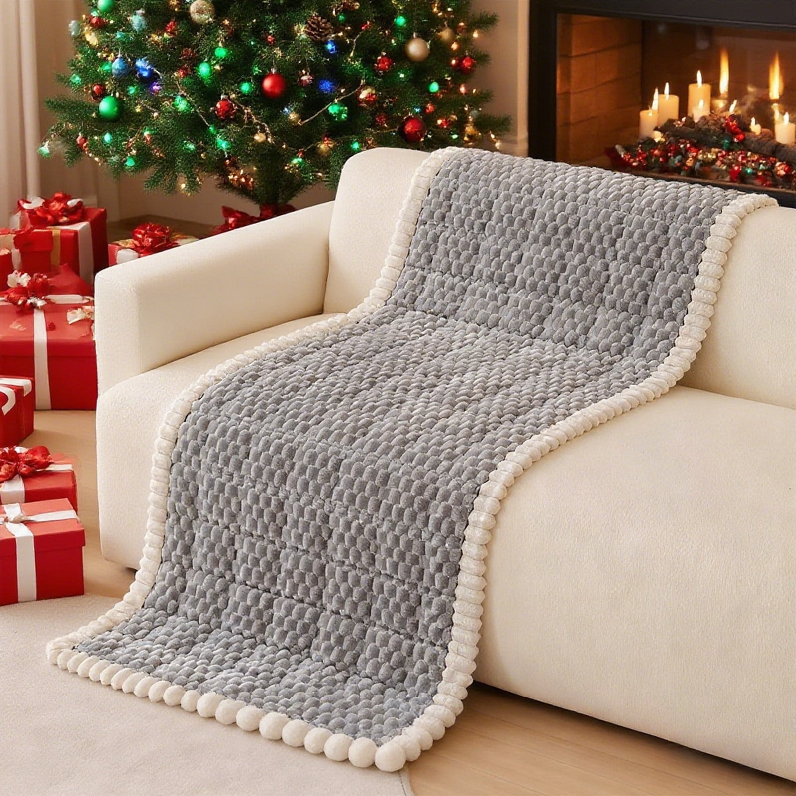 Couch Cover for Dogs Washable, Non Slip Pet Couch Covers Sofa Slipcovers Cushion Mat, Fuzzy Couch Cover, Pet Friendly Furniture Protector, Non Slip Sofa Cover (27.5"x59.1", Gray)