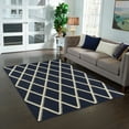 thumbnail image 2 of Mainstays Diamond Geometric High Low Pile Navy Blue Indoor Area Rug, 5' x 7', 2 of 7