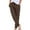 Brown, variant on Women's Casual Tapered Pants Cotton Linen Blend Drawstring Elastic Waist Solid Color Trousers with Pockets, Dark Gray L