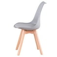 thumbnail image 6 of Set of 4 Dining Chair Mid Century Modern Shell PU Seat W/ Wood Leg-Grey, 6 of 11