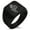Black, variant on Stainless Steel Nautical Feather Compass & Anchor Geometric Pattern Biker Style Polished Ring