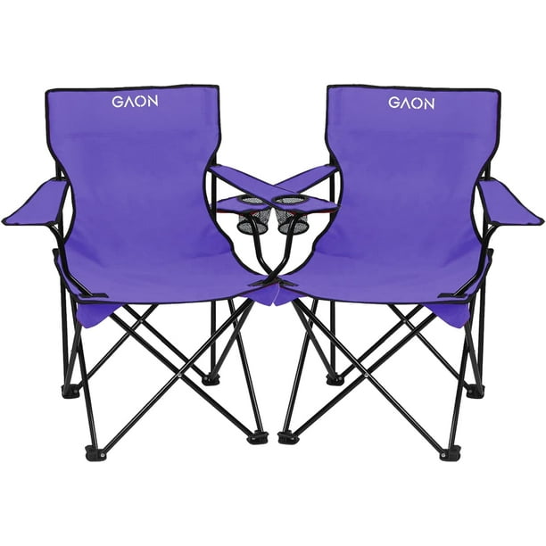 Sillas Camping y Playa Plegable Portatil para Exteriores 2 Piezas Morado Duralife