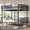 Queen Black, variant on Leumius Queen over Queen Bunk Bed Frame with Ladders & Guardrails, Metal Bunk Bed Frame with Upgraded Safety Round-Pipe Design, Can Transformed into 2 Platform Bed for Teens Adults Black