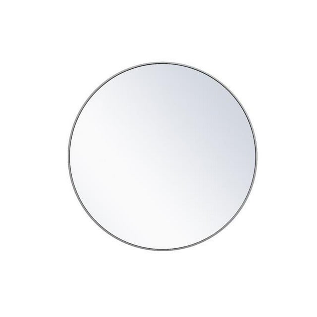 Elégant Décor MR4044GR 42 in. Cadre en Métal Miroir Rond&44; Gris