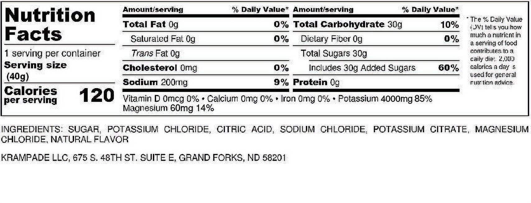 Krampade Potassium Magnesium Supplement Electrolyte Powder - 50 mg Mag + 2000 mg K, >2x More Than Coconut Water | Cramp Relief | Hydration Powder | Variety | 24 Single Serving Packets