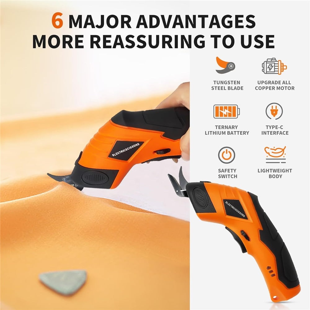 Cardboard Cutter, Electric Box Cutter, Cordless Electric Scissors, Ultimate Cutting Tool for Home and Crafts, 2 Blades Included, Electric Scissors for Cutting Fabric, Cardboard and Plastic