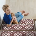 thumbnail image 3 of SussexHome Tetra One Design 9" X 28" Stair Treads - 70 % Cotton Anti-Slip Carpet Strips for Indoor Stairs-Easy to Install Stair Treads with Double Adhesive Tape-Safe, Extra-Grip, 7-Pack-Maroon, 3 of 9