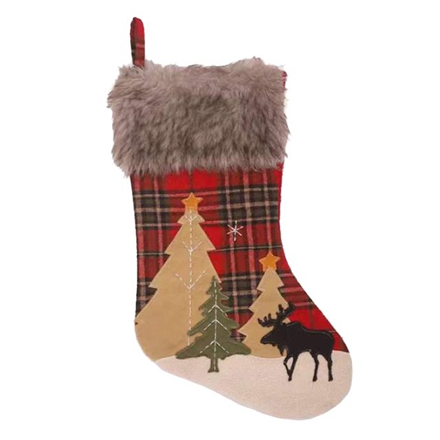 Billuyoard Calcetín de Navidad lindo portátil colgante Navidad temática decorativa reutilizable elegante Festival regalo caramelo bolsa de almacenamiento Kits de decoración para fiestas Animal Billuyoard HA069130-01