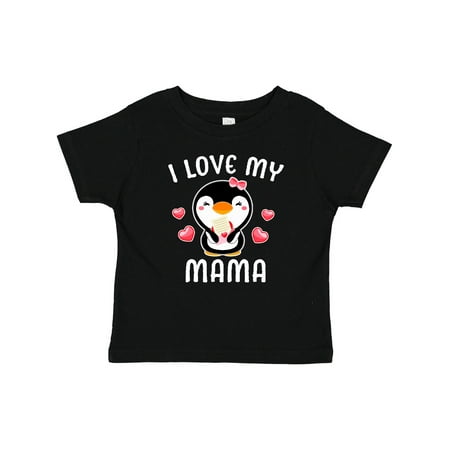 

Inktastic I Love My Mama with Cute Penguin and Hearts Gift Baby Girl T-Shirt