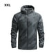 thumbnail image 4 of Sonducket Chaqueta ligera y transpirable con capucha para campeones de ciclismo, abrigo de motocicleta a prueba de viento Abrigos y chamarras Gris oscuro 2XL, 4 of 6